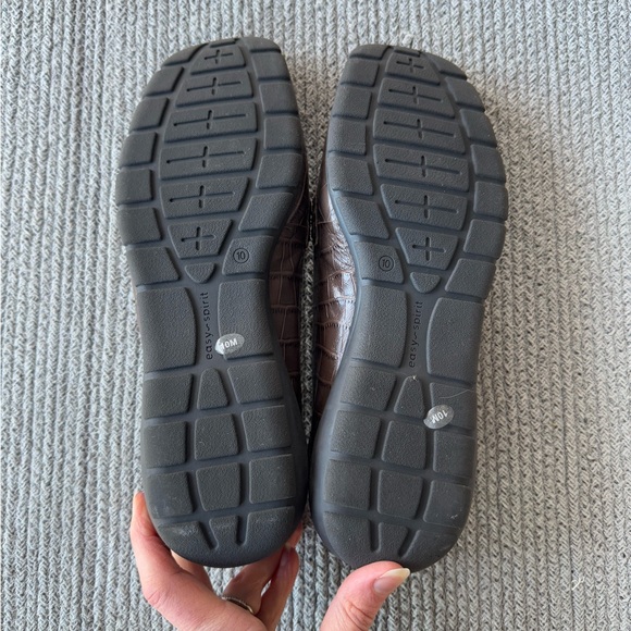 Easy Spirit Avienta Brown Croc Leather Brass Horsebit Loafers Shoes Size 10M - Picture 5 of 13